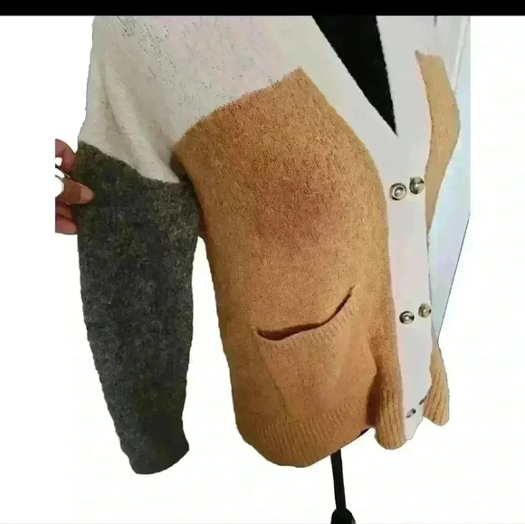 Madewell Womens Allston Double-Button Cardigan Sweater in Colorblock S - Picture 8 of 15